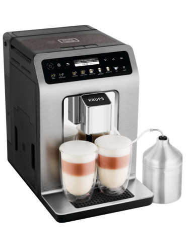 Krups Machine à café à grain, Broyeur à grain, Cafetière expresso,  Cappuccino, Espresso, 15 boissons, 2 tasses en simultané, Fabriqué en  France